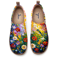 Oil Painting Birds And Flowers Slip-On