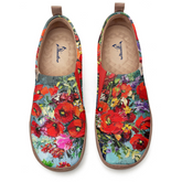 Red Oil Painting Flowers Slip-On