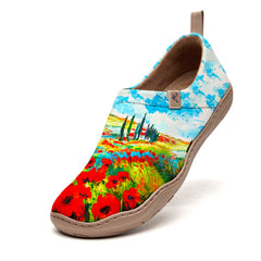 Crimson Flower Fields Slip-On