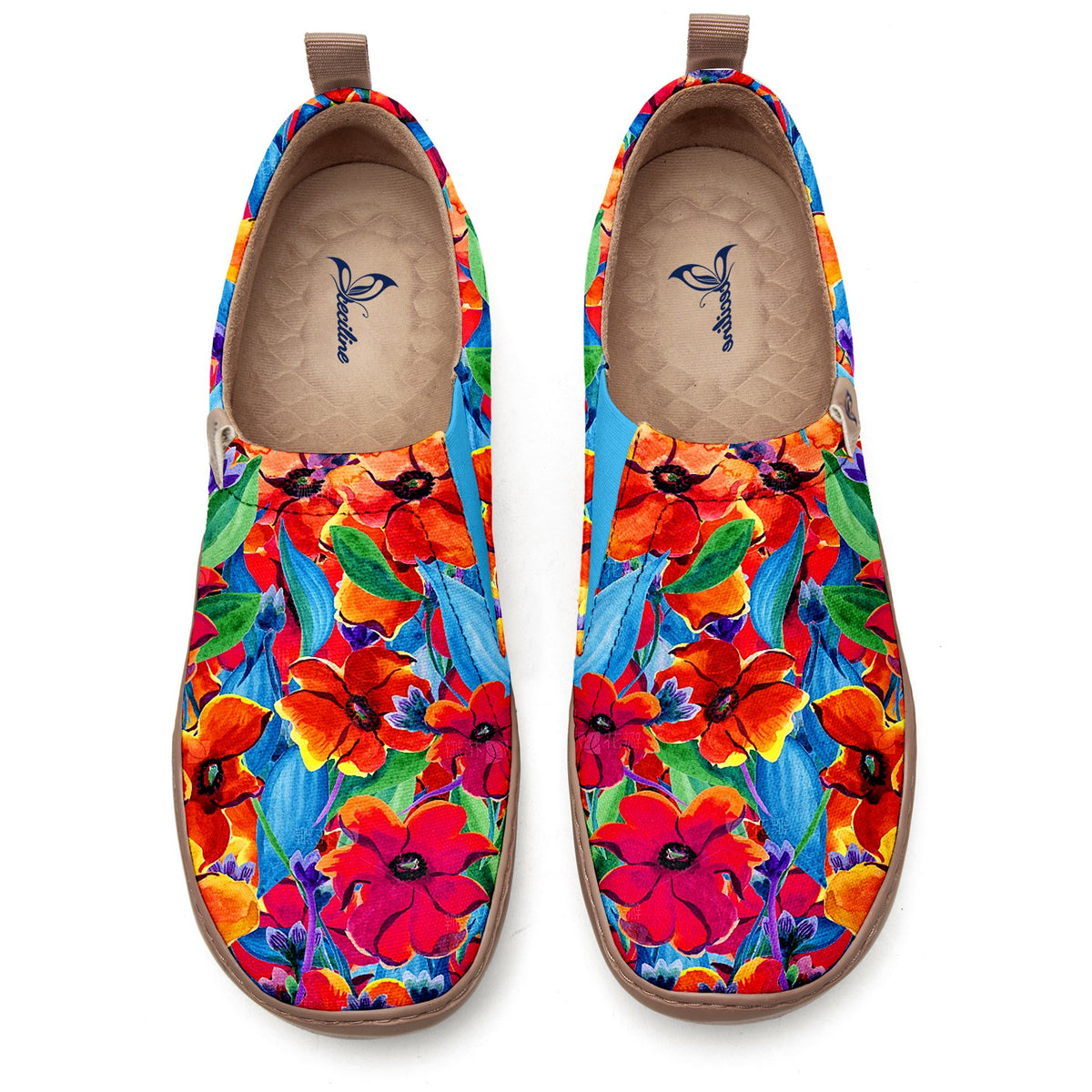 Large Red Wildflower Slip-On