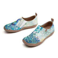 Watercolor Peacock Slip-On