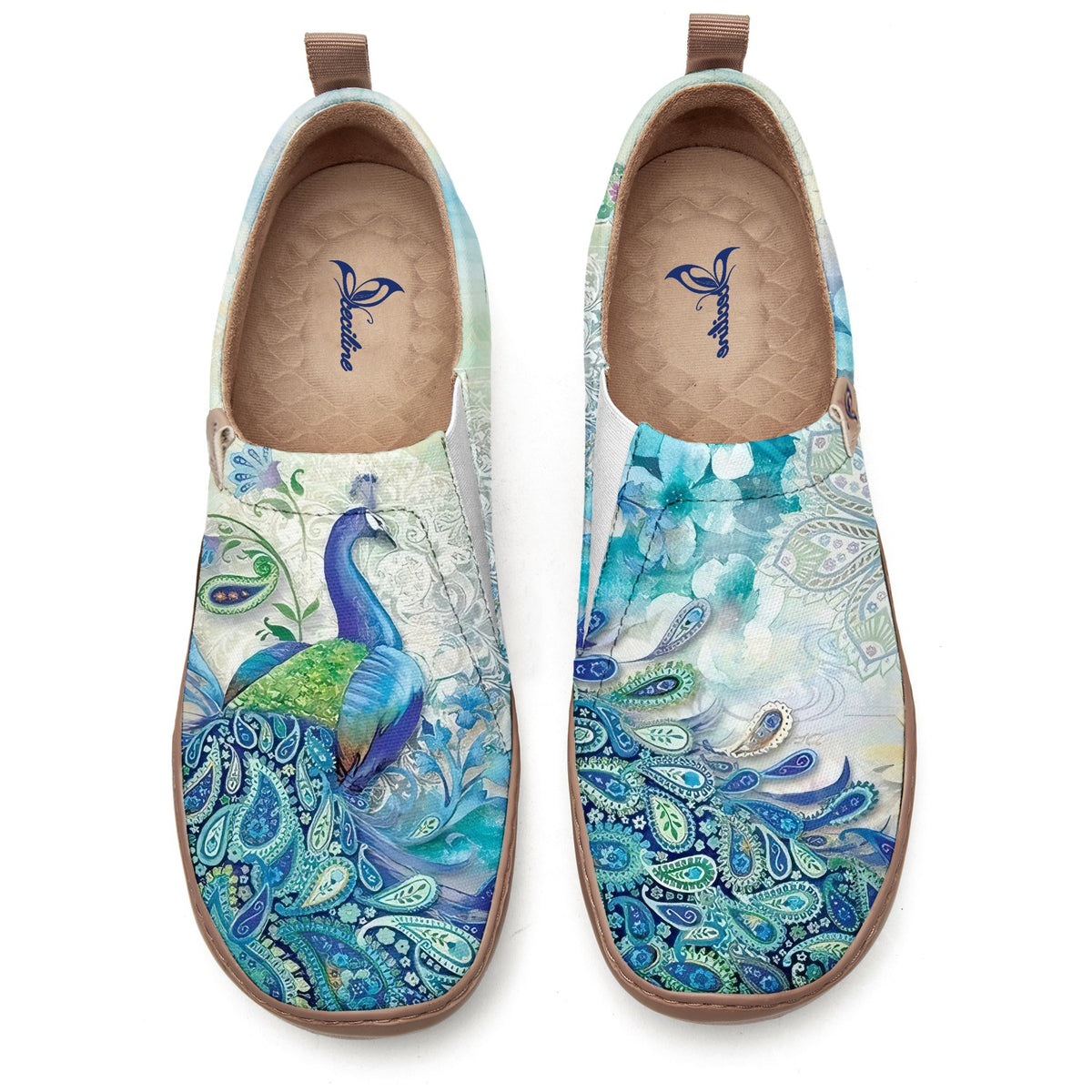 Watercolor Peacock Slip-On